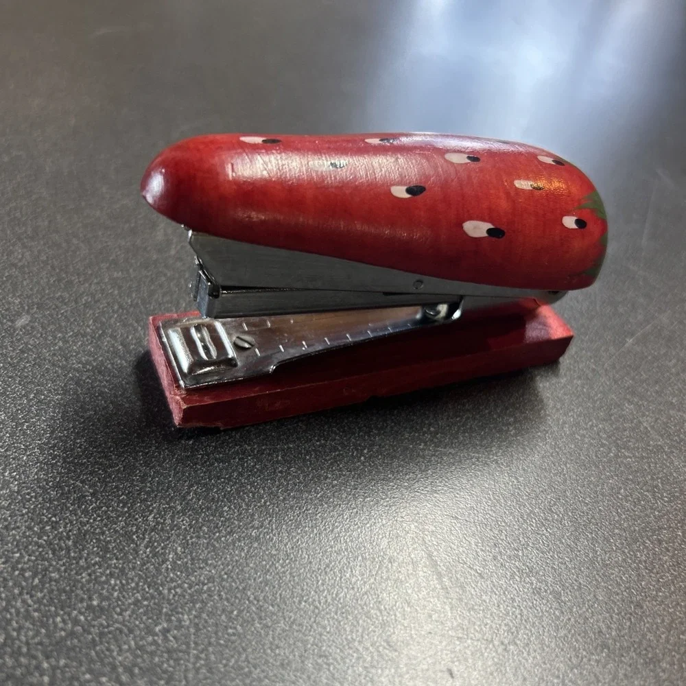 Vintage Counterpoint Wooden Strawberry  Stapler-Made In Japan